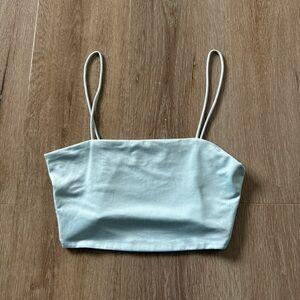 Blue cropped tank top
